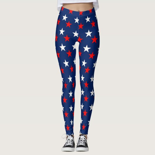 Red White Stars Leggings (Vorderseite)
