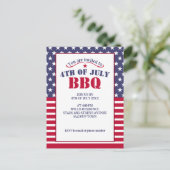 Red White Stars Stripes USA Fahne 4 Juli GRILLEN Postkarte (Stehend Vorderseite)