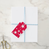 Red White Stars Weihnachten Elegantes Template Geschenkanhänger (Mit Garn)