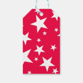 Red White Stars Weihnachten Elegantes Template Geschenkanhänger (Rückseite)