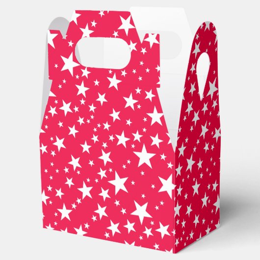 Red White Stars Weihnachten Elegantes Template Geschenkschachtel (Geöffnet)