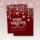 Red White String Lights Weihnachtskarte Einladung