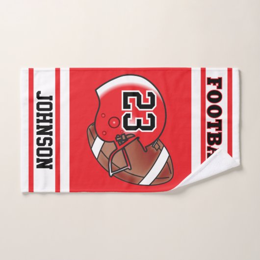 Red & White Strip Fußball Jersey Handtuch (Handtuch)