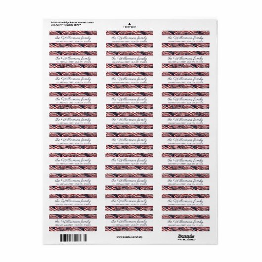 Red White Strip Rücksendeadresse (Vorne)