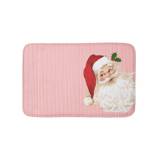 Red White Strip Santa Claus Bath Mat Badematte (Vorderseite)