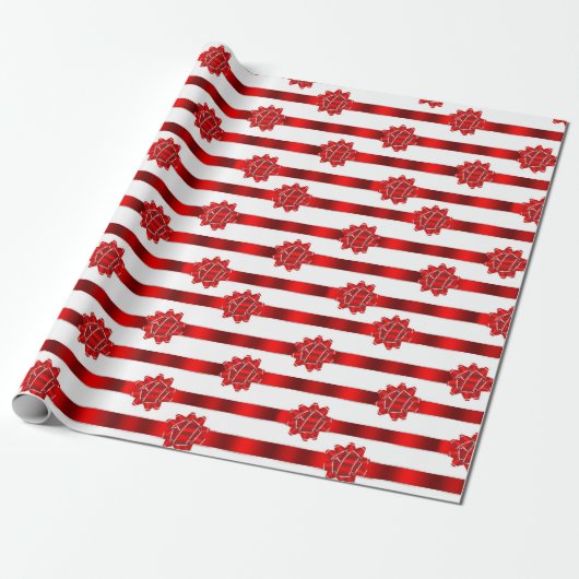 Red White Strip Weihnachtsmann Geschenkpapier (Ungerollt)