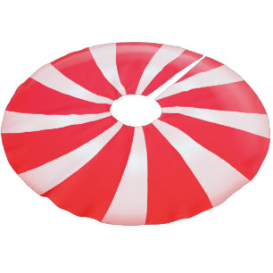 Red & White Stripe Candy Cane Polyester Weihnachtsbaumdecke