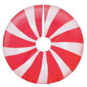 Red & White Stripe Candy Cane Polyester Weihnachtsbaumdecke (Vorderseite)