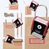 Red White Stripe Candy Cane Rücksendeadresse Permastempel