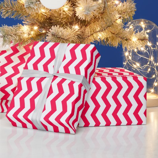Red White Stripe Klassisches Weihnachtsgeschenk Geschenkpapier (Feiertage)