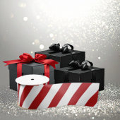 Red White Striped Festive Holiday Satinband