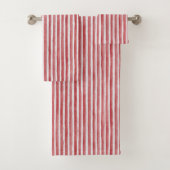Red White Stripes Badhandtuch Set (Insitu)