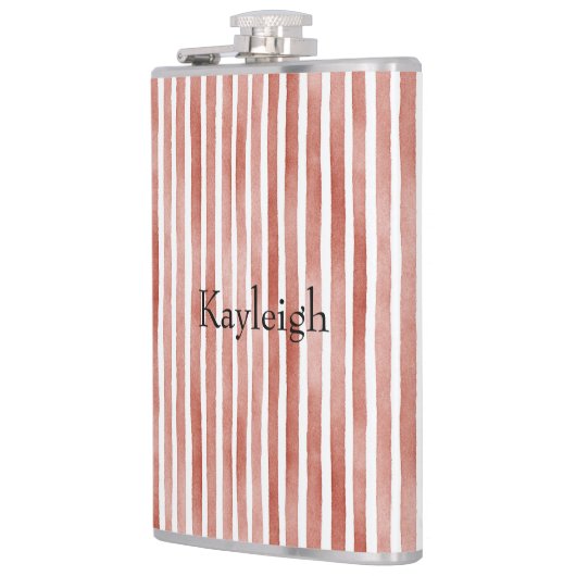 Red White Stripes Christmas Flachmann (Links)