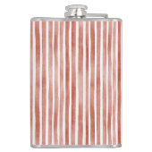 Red White Stripes Christmas Flachmann (Rückseite)