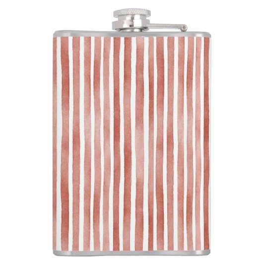 Red White Stripes Christmas Flachmann (Rückseite)