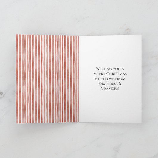 Red White Stripes Christmas Gingerbread Girl Karte (Innenseite)