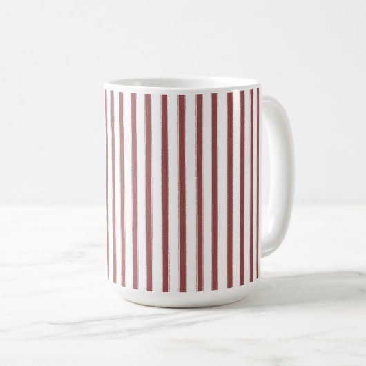 Red White Stripes Christmas Kaffeetasse (VorderseiteRechts)