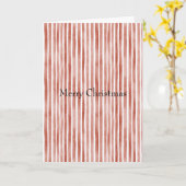 Red White Stripes Christmas Karte (Gelbe Blume)