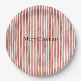 Red White Stripes Christmas Pappteller