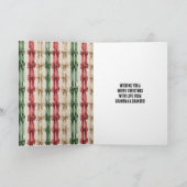 Red White Stripes Christmas Ribbons Gingerbread Karte (Innenseite)