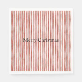 Red White Stripes Christmas Serviette