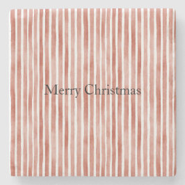 Red White Stripes Christmas Steinuntersetzer