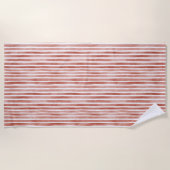 Red White Stripes Christmas Strandtuch (Vorderseite)