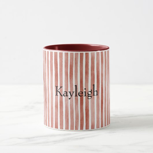 Red White Stripes Christmas Tasse (Zentrum)
