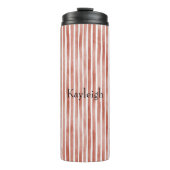 Red White Stripes Christmas Thermosbecher (Vorderseite)