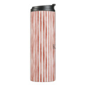 Red White Stripes Christmas Thermosbecher (Nach links gedreht)