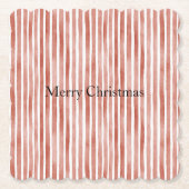 Red White Stripes Christmas Untersetzer (Vorderseite)