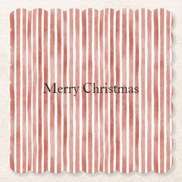 Red White Stripes Christmas Untersetzer