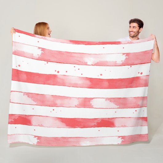 Red White Stripes Dots Christmas Fleecedecke (Beispiel)