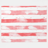 Red White Stripes Dots Christmas Fleecedecke (Vorderseite (Horizontal))