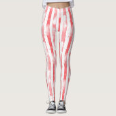 Red White Stripes Dots Christmas Leggings (Vorderseite)
