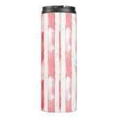 Red White Stripes Dots Christmas Thermosbecher (Rückseite)