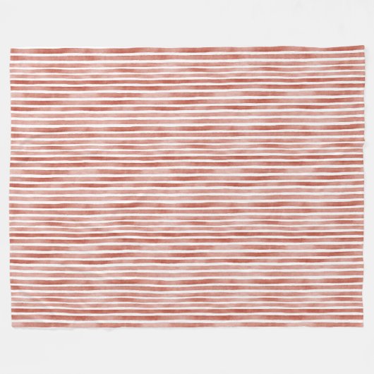 Red White Stripes   Fleecedecke (Vorderseite (Horizontal))