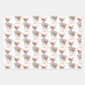 Red White Stripes Gold Glitter Christmas Deer Tree Geschenkpapier Set (Vorderseite 2)