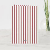Red White Stripes Goose with Santa Hat Christmas Karte (Rückseite)