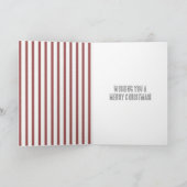 Red White Stripes Goose with Santa Hat Christmas Karte (Innenseite)