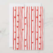 Red White Stripes Hearts Rose Brautparty Einladung (Rückseite)