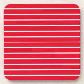 Red White Stripes Muster festlich Getränkeuntersetzer (Vorderseite)