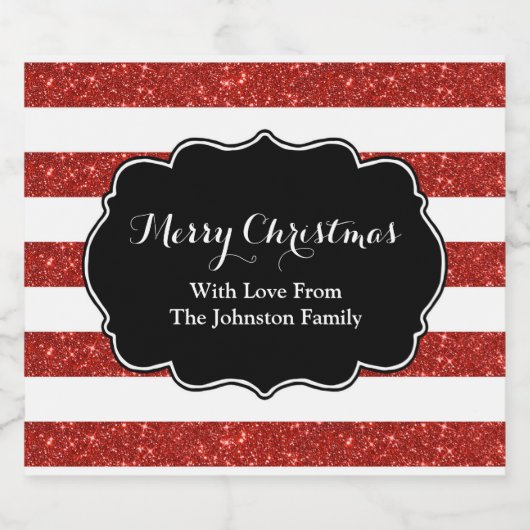 Red White Stripes Weihnachts Custom Biere Label Bierflaschenetikett (Einzelnes Label)