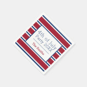 Red White Striping 4. Juli Sommercocktail Serviette (Ecke)