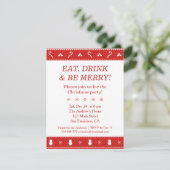 Red White Stylish Modern Design Weihnachtsgeschenk Einladung (Stehend Vorderseite)