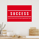 Red White Success Motivierend Inspiration Poster (Küche)