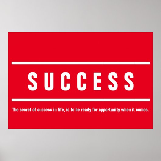 Red White Success Motivierend Inspiration Poster (Vorne)