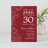 Red White Surprise 30. Geburtstag Einladung (Stehend Vorderseite)