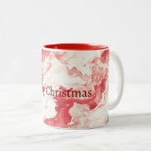 Red White Swirl Christmas Zweifarbige Tasse (VorderseiteRechts)