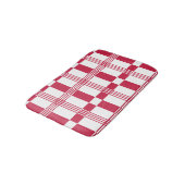 Red White Tartan Karo Kariert Badematte (Schrägansicht)